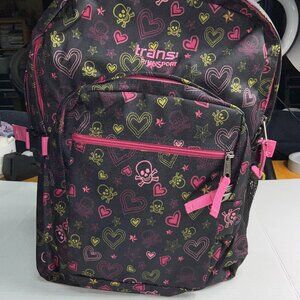 NWT Trans by JanSport Backpack - Skull & Hearts Pattern
